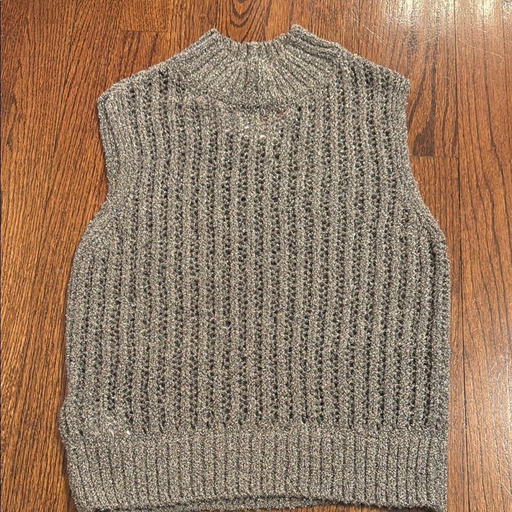 Mango Charcoal Knit Sleeveless Vest